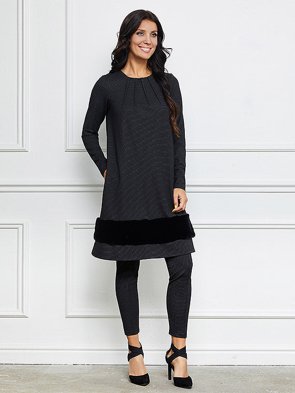 Lega tamprės "Giulia Black - White Dots"