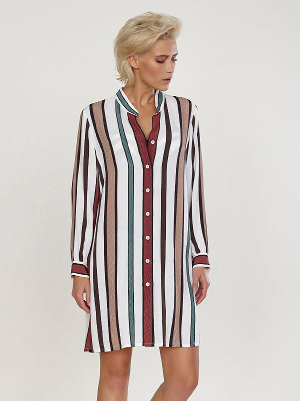 Maryan Mehlhorn paplūdimio viskozinė palaidinė-marškiniai "Chaussette White - Black - Multicolor"