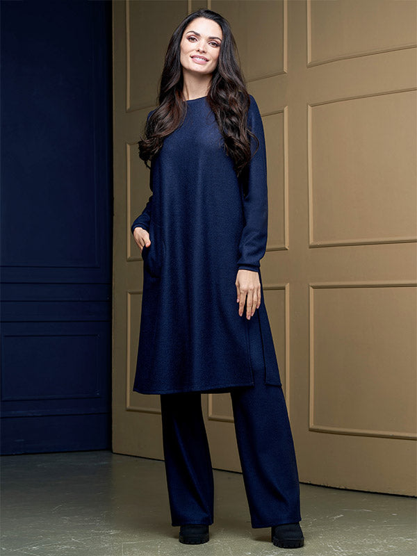 Lega kelnės su vilna "Silvia Navy"