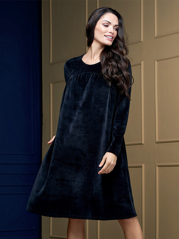 Lega medvilninė suknelė "Deima Black Velour"