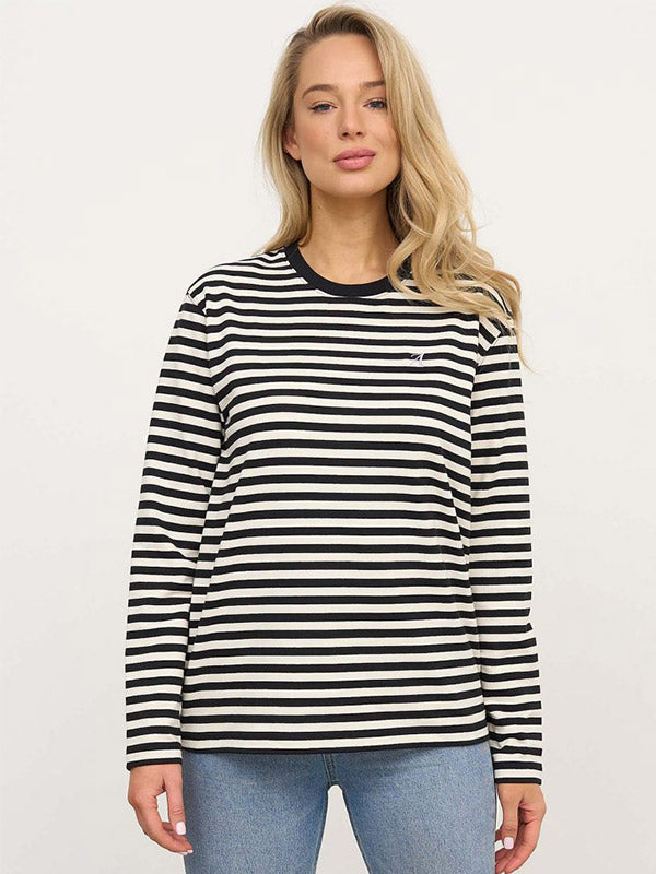 Atella laisvalaikio palaidinė su medvilne "Sailor White - Black Stripes"