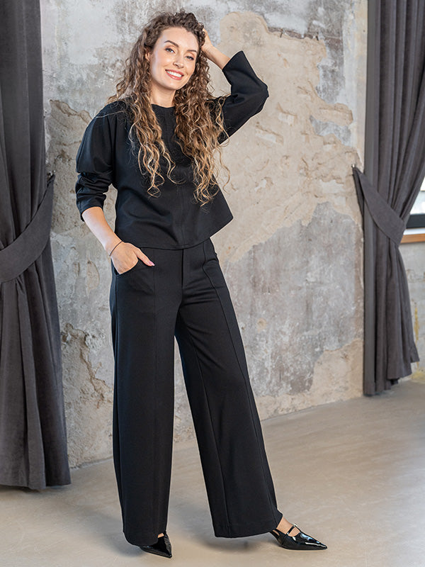 Lega plačios kelnės su viskoze "Goda Black"