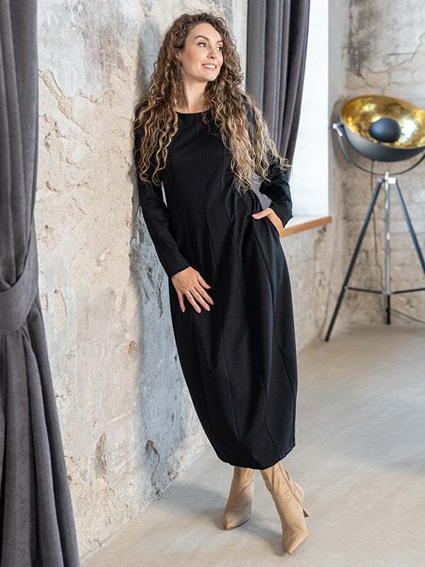 Lega ilga varpelio formos suknelė "Lorena Black"