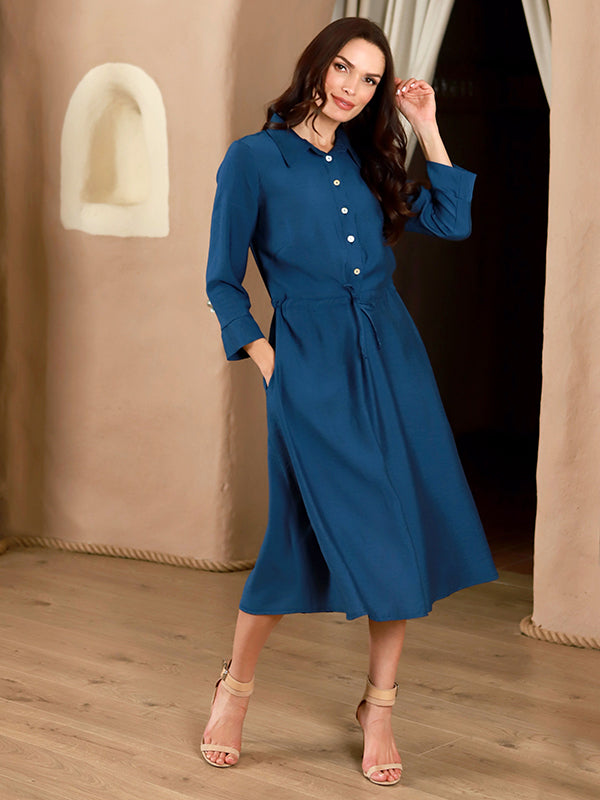 Lega viskozinė marškinių tipo suknelė "Lodeta Blue"