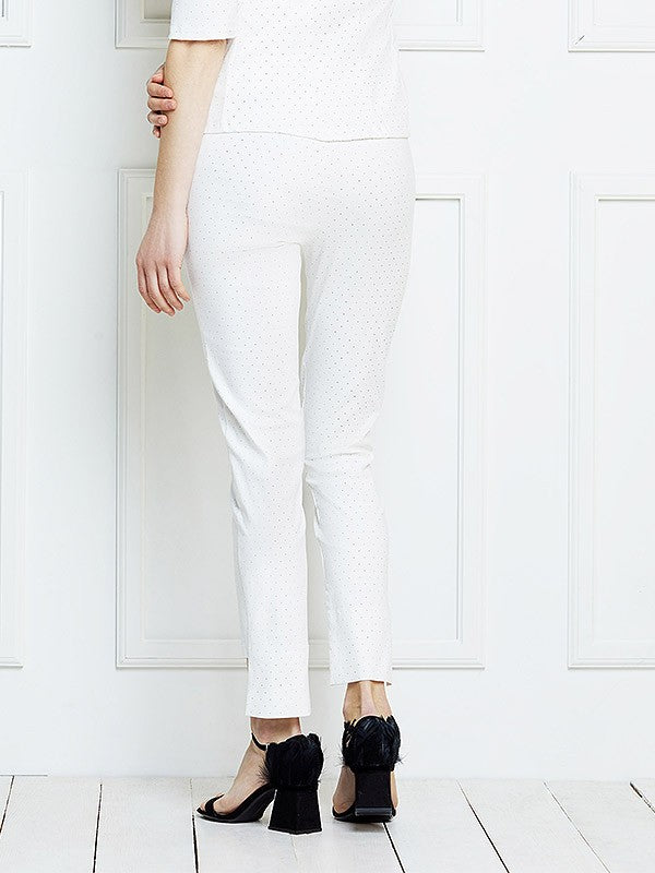 Lega viskozinės kelnės "Harriet White - Black Dots"