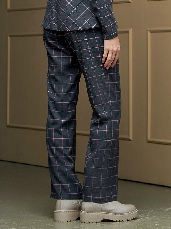 Lega tiesaus kirpimo kelnės "Lina Grey - Pink Tweed"