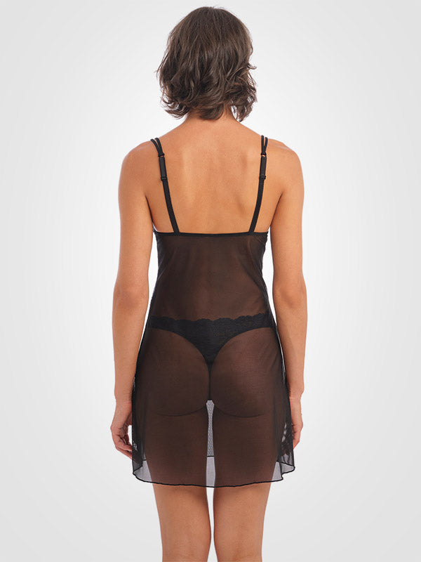 Wacoal perregimi naktiniai su nėriniais "Instant Icon Black - Dark Blue"