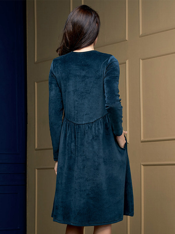 Lega medvilninė suknelė "Deima Dark Green Velour"