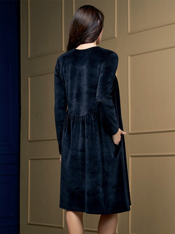 Lega medvilninė suknelė "Deima Black Velour"