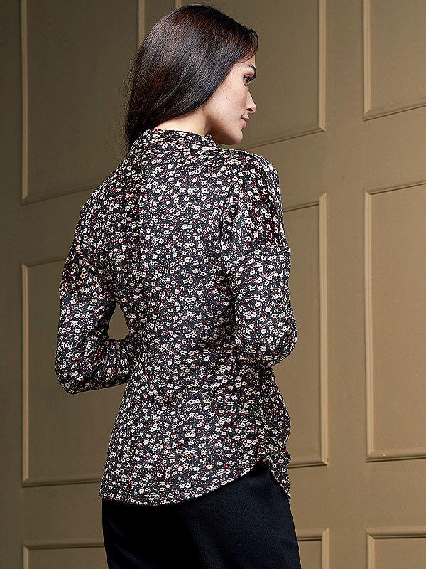 Lega palaidinė "Lola Black - Beige - Red Flower Print Velour"