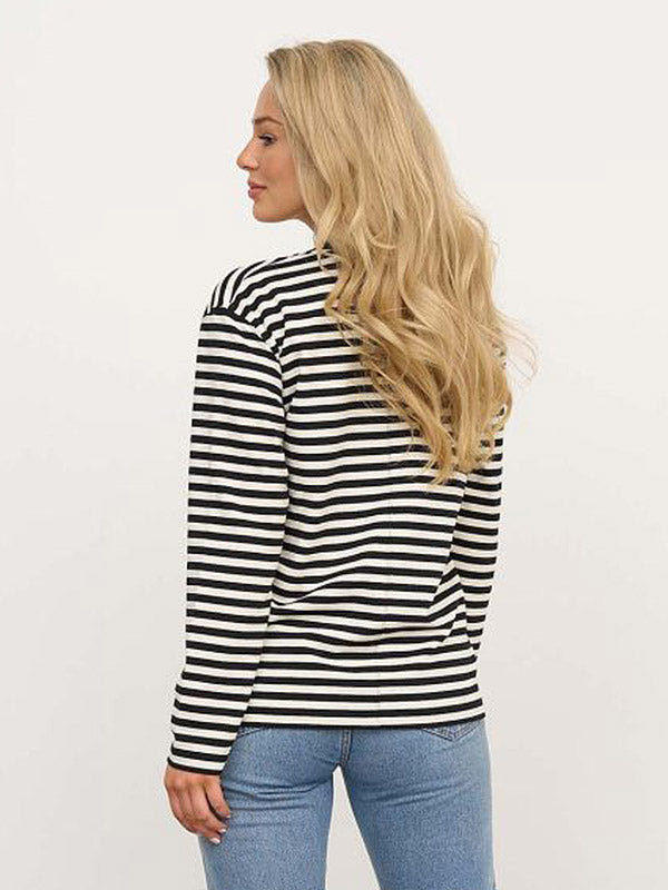 Atella laisvalaikio palaidinė su medvilne "Sailor White - Black Stripes"