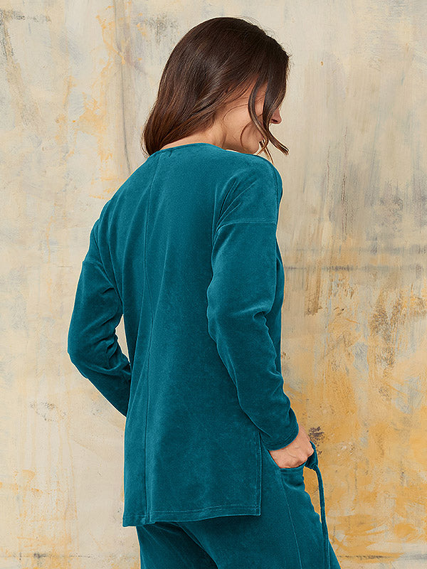 Lega medvilninis laisvalaikio džemperis "Nomera Dark Teal Velour"