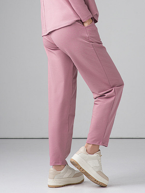 Lega medvilninės laisvalaikio kelnės "Alla Dusty Pink"