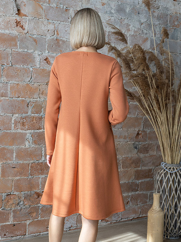 Lega medvilninė suknelė su pūkeliu iš vidaus "Mare Peach"