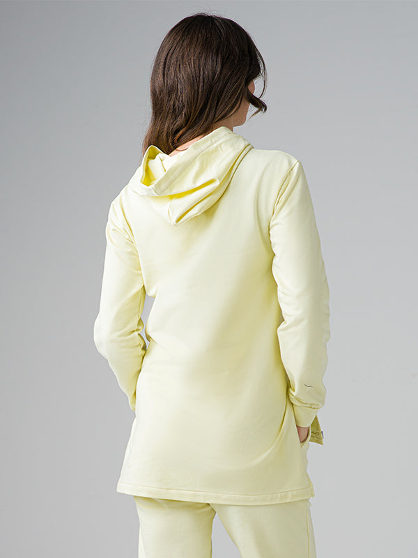 Lega medvilninis laisvalaikio džemperis su gobtuvu "Costanza Light Yellow"