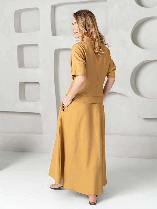 Lega ilgas viskozinis sijonas "Benita Honey"