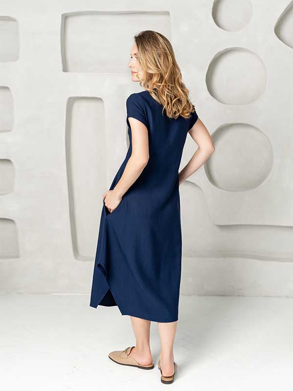 Lega viskozinė midi suknelė "Taylor Dark Blue"