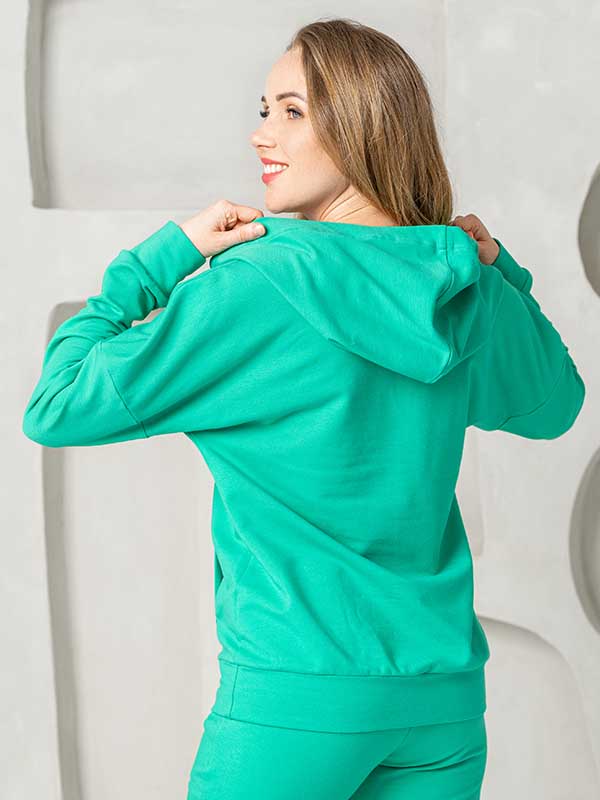 Lega medvilninis džemperis su gobtuvu "Solana Green"