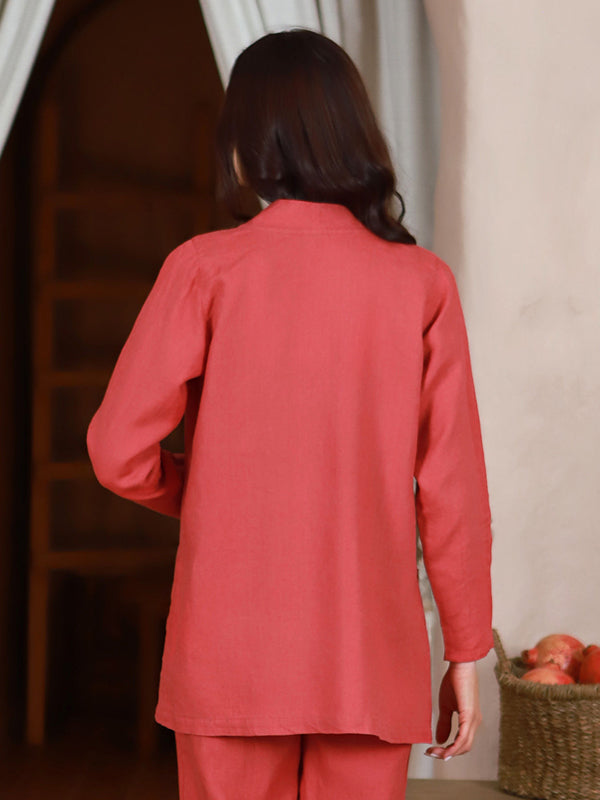 Lega lininis švarkelis "Krista Raspberry"