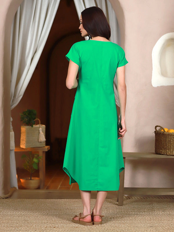 Lega tampraus lino midi suknelė "Noella Sea Foam"