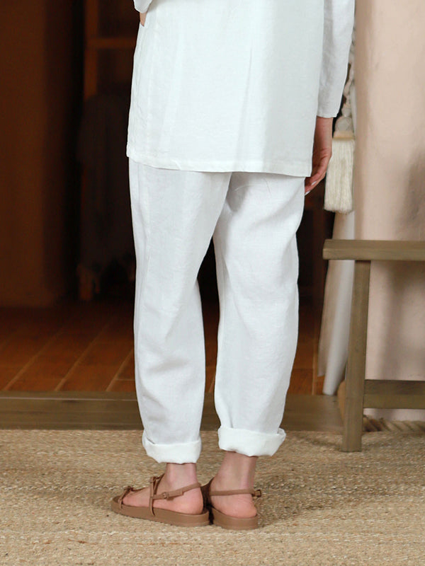 Lega lininės kelnės "Santa White"