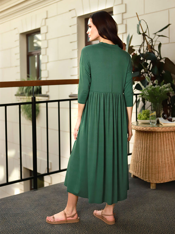 Lega viskozinė midi suknelė "Lyra Forest Green"