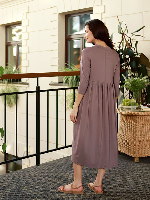 Lega viskozinė midi suknelė "Lyra Cocoa"