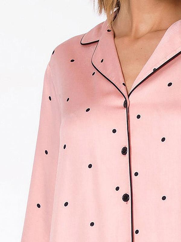 Aruelle īsa viskozes pidžama "Mona Short Pink - Black Dots"