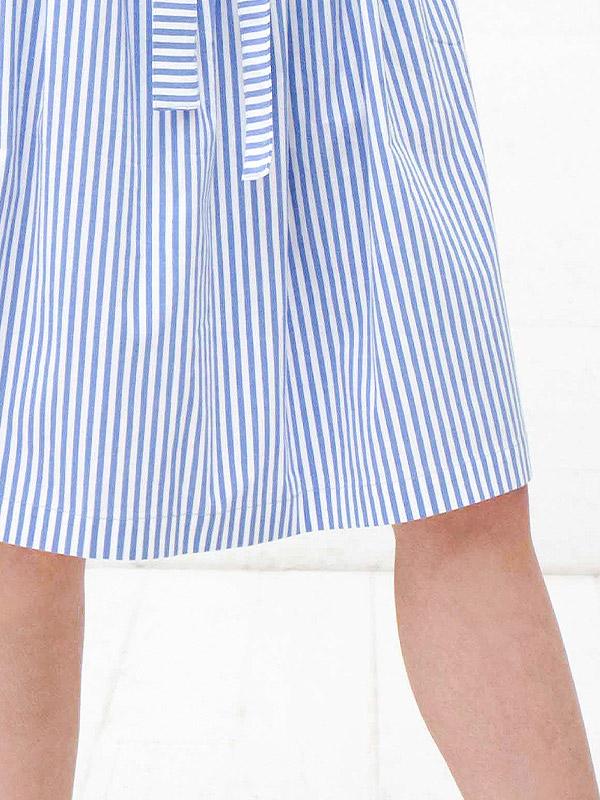 Atella kokvilnas kleita "Sara Light Blue - White Stripes"