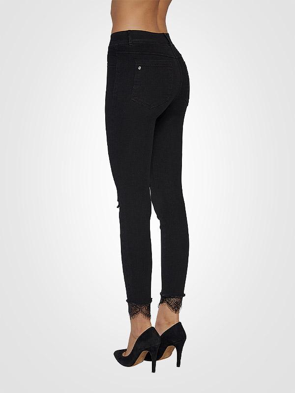 Ysabel Mora dibenu paceļošas džinsu bikses ar Swarovski kristāliņu "Imelda Push-Up Black Jeans"