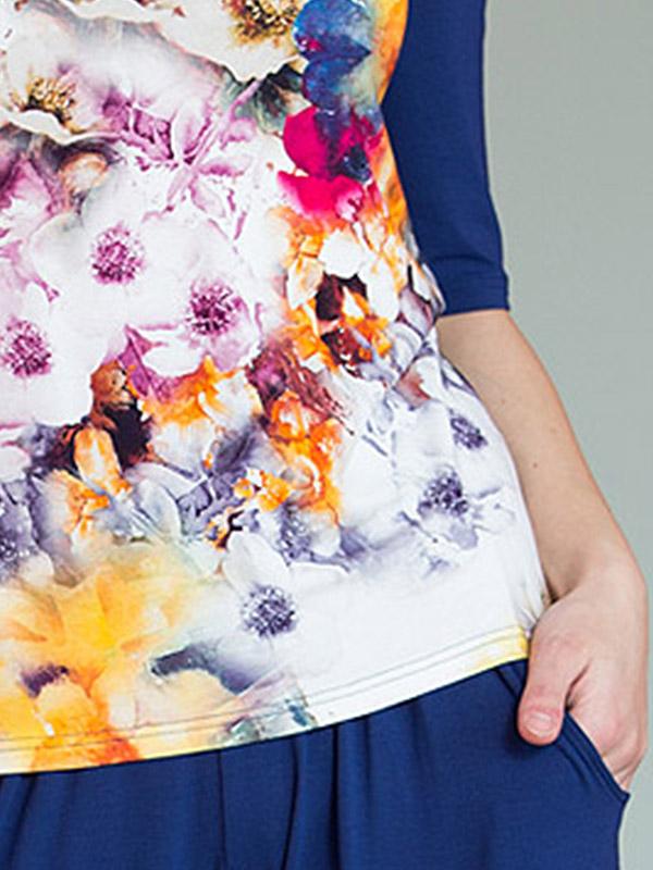 Lega вискозная блузка "Milana Blue - Flowery Print"