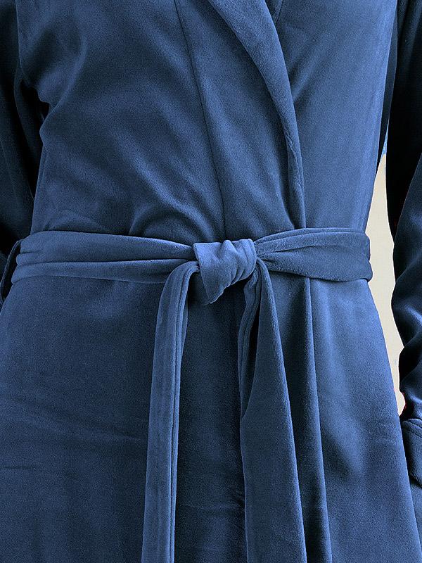 Belmanetti garš kokvilnas halāts "Coletta Velour Blue"