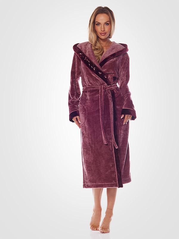 L&L garš halāts ar kapuci "Erica Old Rose"