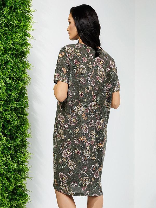 Lega kleita ar linu "Gardenia Khaki Flower Print"