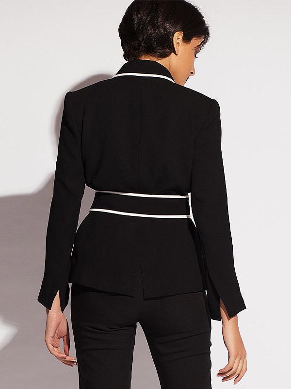 Chloe Perignon пиджак с поясом "Bridgette Black - White"