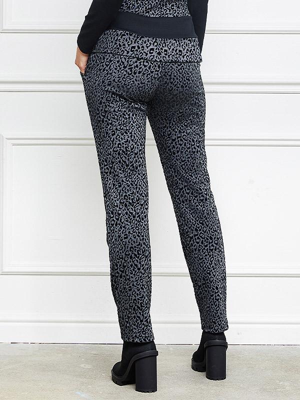Lega брюки "Lelia Grey - Black Velour Cheetah Pattern"