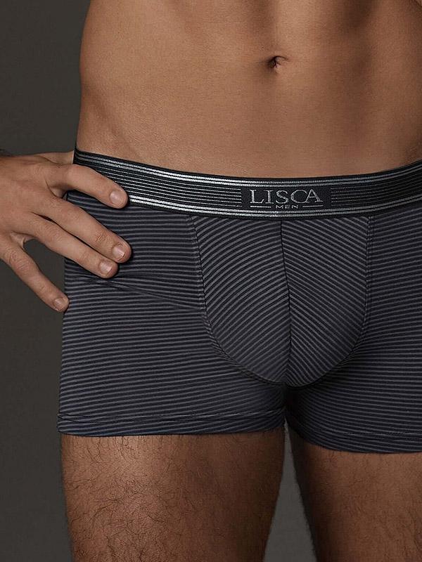 Lisca мужские модальные шортики "Zeus Graphite - Grey Stripes"