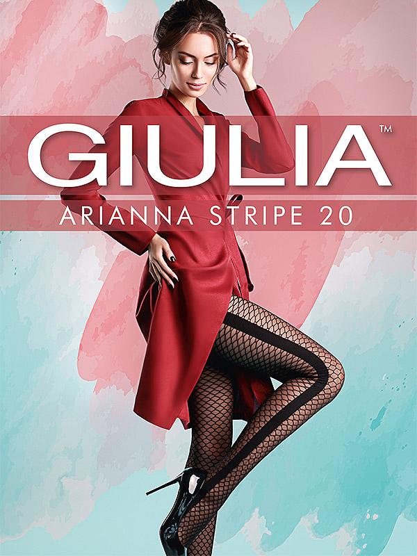 Giulia колготки c узором сетки "Arianna Stripe N.1 20 Den Nero"