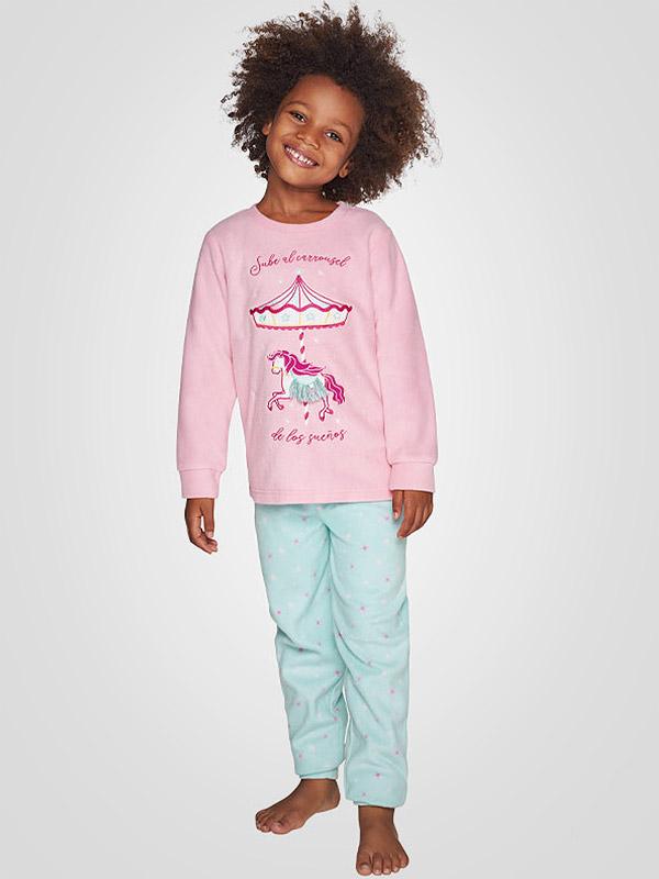 Muydemi gara silta bērnu pidžama "Unicorn Carousel Pink - Light Blue"