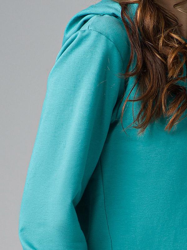 Lega kokvilnas ikdienas džemperis kapuci "Costanza Turquoise"