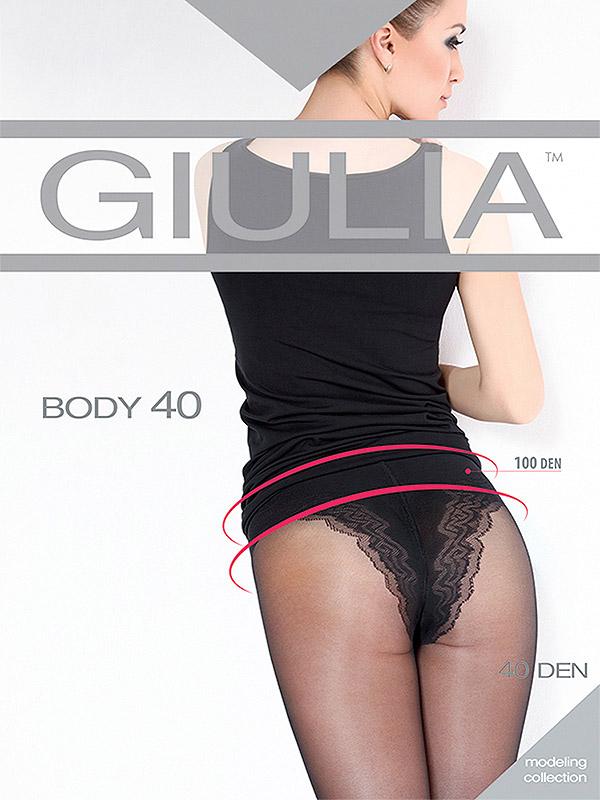 Giulia колготки с кружевными трусиками "Body 40 Den Nero"