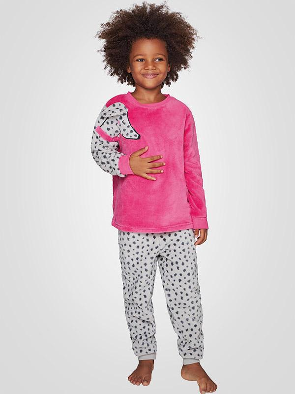 Muydemi mīksta bērnu pidžama "Dalmantian Pink - White - Grey"