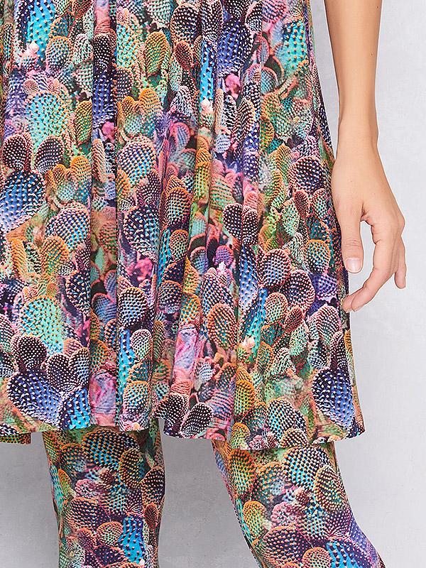 Lega viskozes kleita "Adita Multicolor Cactus Print"