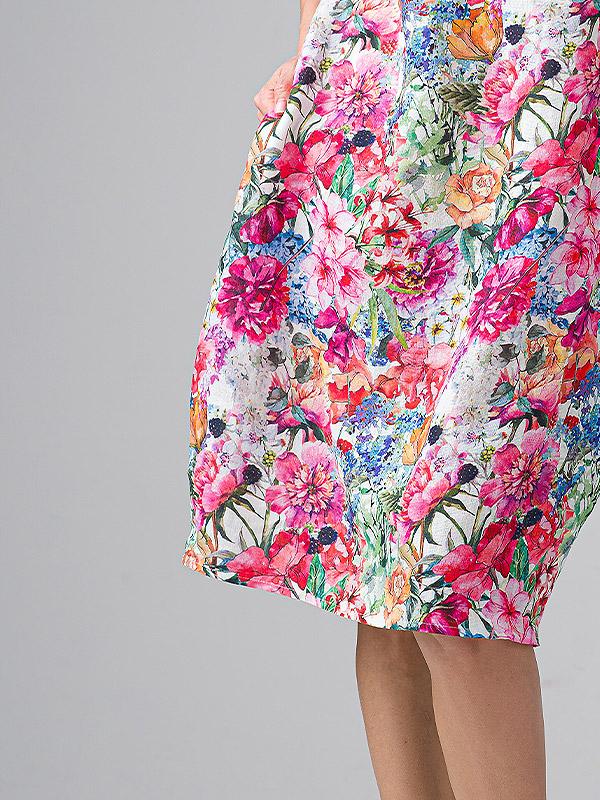Lega lina kleita "Dora Multicolor Flower Print"