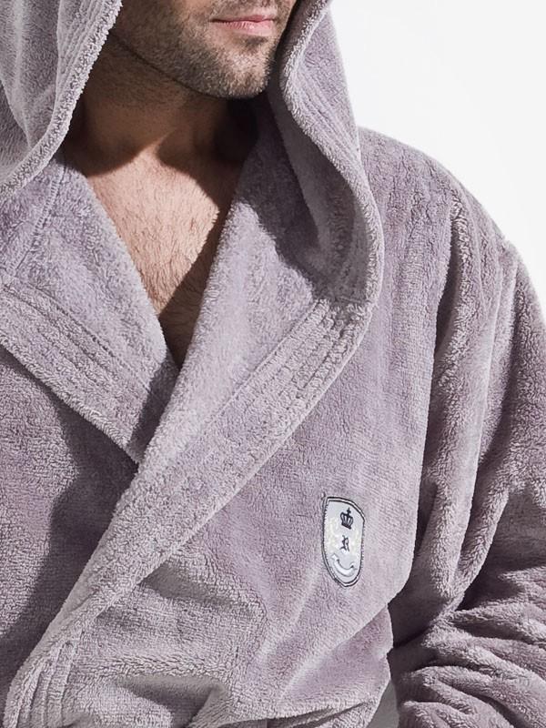 L&L vīriešu halāts ar kapuci "Iwo Grey"