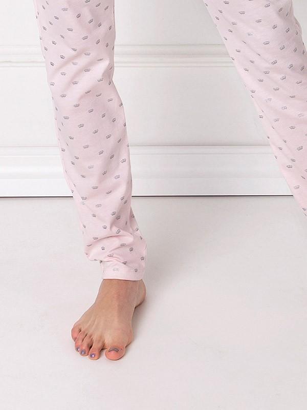 Aruelle kokvilnas pidžama "Q Long Grey - Pink"