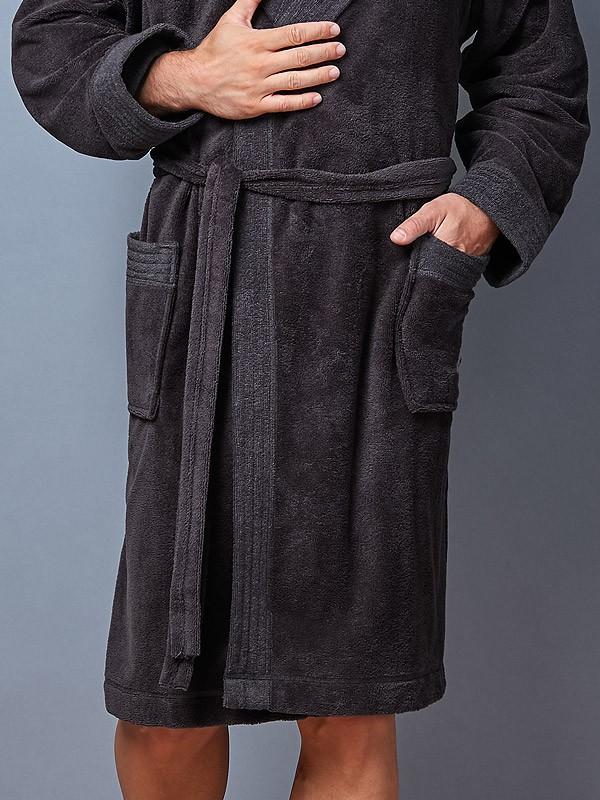 L&L vīriešu halāts ar kapuci "Pedro Graphite"
