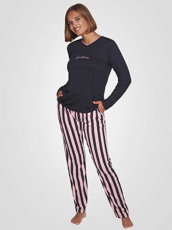 Muydemi garā pidžama ar viskozi "Eivina Black - Pink"