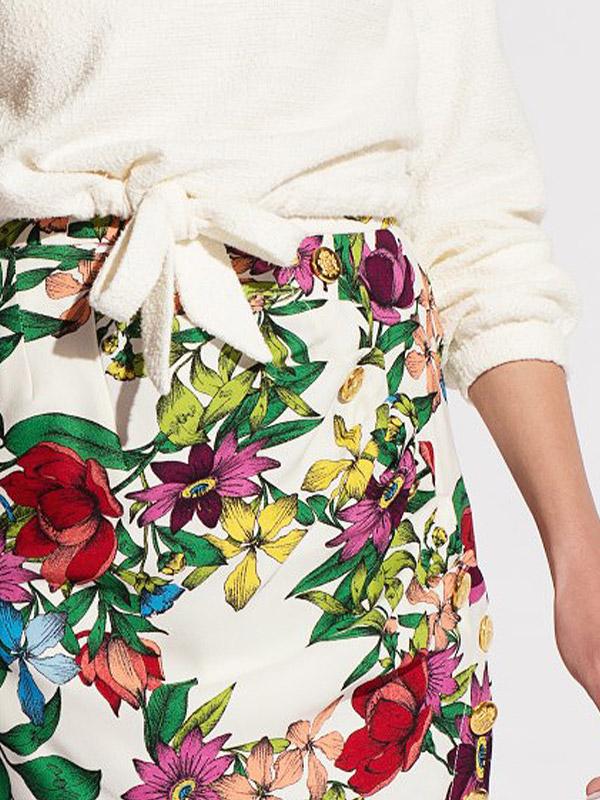 Chloe Perignon миди юбка "Bette White - Multicolor Flower Print"