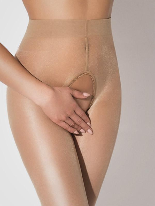 Amour atvērtas kājstarpes zeķubikses "Hip Gloss 20 Den Nude"